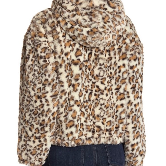 Lucky Brand Animal Print Faux Fur Hooded Jacket - Picture 2 of 10
